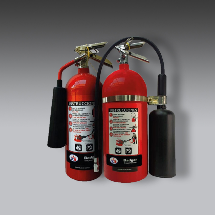extintores para la seguridad industrial co2 para fuegos de tipo b y c modelo 1ext 89 marca extinpar