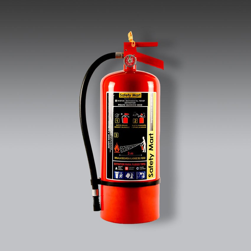 extintores para la seguridad industrial extintor de pqs de 9kg cargado modelo sm3 marca safety mart