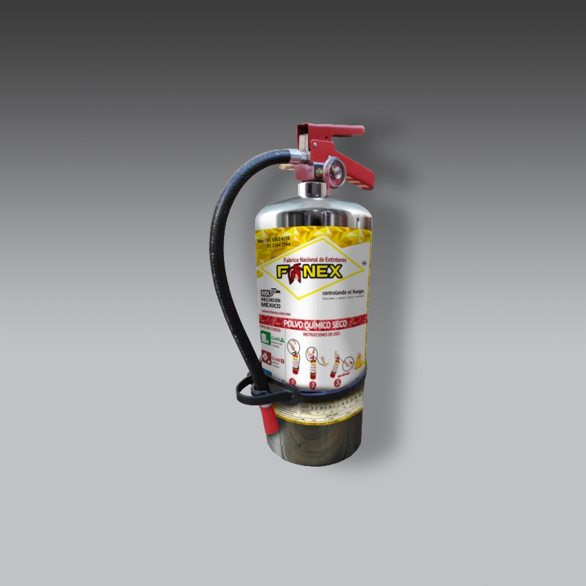 extintores para la seguridad industrial extintor luxx cromado 4.5 kg modelo ep05c marca fanex