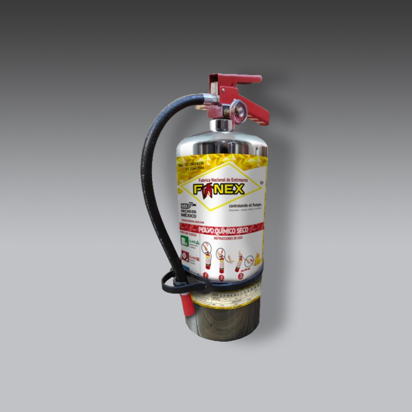 extintores para la seguridad industrial extintor luxx cromado 6 kg modelo ep06c marca fanex