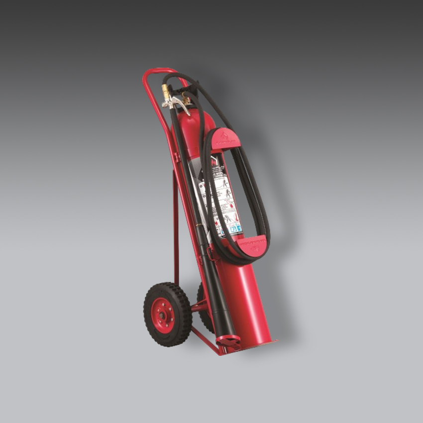extintores para la seguridad industrial unidad movil extin  co2 de 50 lb modelo um 50 marca extin flam