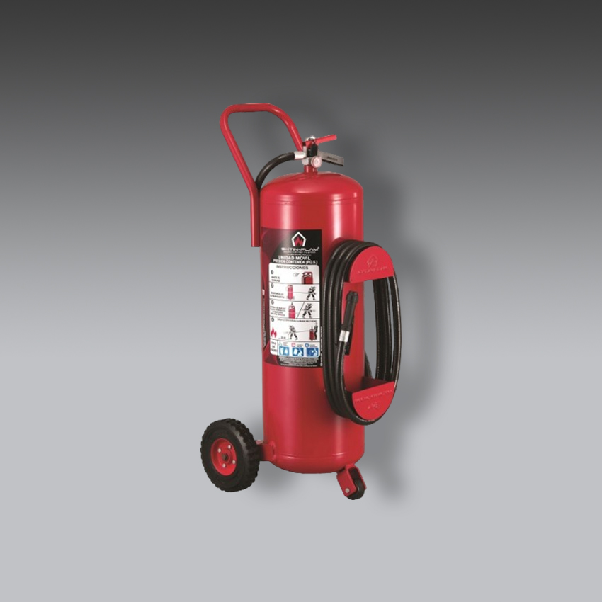 extintores para la seguridad industrial unidad movil extin  pqs 50 kg modelo um 50 marca extin flam